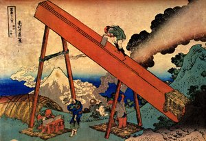 36 vues du Mont Fuji : vue du mont Fuji depuis les montagnes de Totomi - Katsushika Hokusai