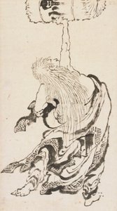 Shojo soulevant un tonneau de saké, période Edo, vers 1840