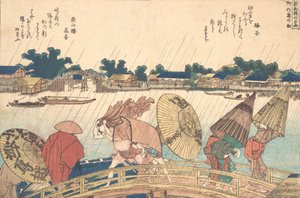 Averse au nouveau pont Yanagi, 1806