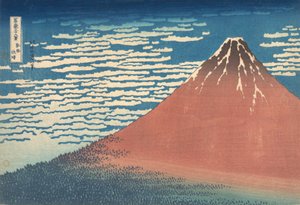 Vent du sud, ciel clair Gaifu kaisei, également connu sous le nom de Fuji rouge, de la série Trente..., vers 1830-32 - Katsushika Hokusai