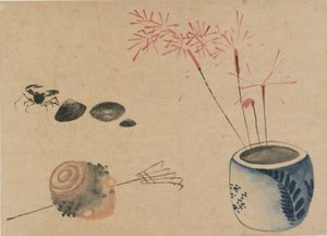 Étincelles, crabe et ampoule, fin 18e-début 19e siècle - Katsushika Hokusai