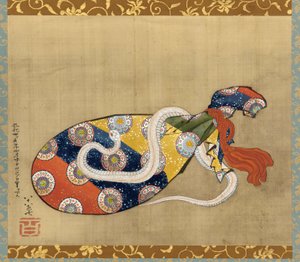 Le Luth et le Serpent Blanc de Benten, Période Edo, 1847