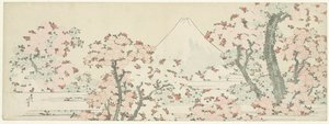 Le Mont Fuji avec des cerisiers en fleurs - Katsushika Hokusai