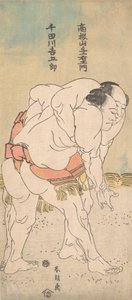 Les lutteurs de sumo Takaneyama Yoichiemon et Sendagawa Kichigoro, vers 1790-93