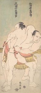 Les lutteurs de sumo Wadagahara Jinshiro et Kachozan Gorokichi, vers 1783