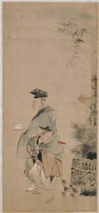 Deux artistes se promenant au Nouvel An, période Edo, ca. 1798-1801