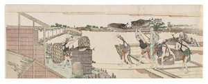 Déchargement de bonites destinées au marché - Katsushika Hokusai