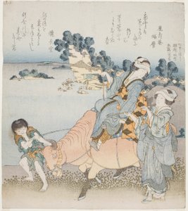Femme chevauchant un Bœuf