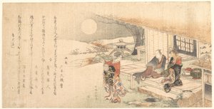Jeune femme à la lampe ; un homme et une femme sur la véranda d