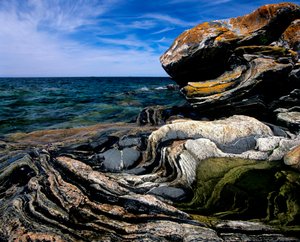 Canada, Ontario, Georgian Bay, formations rocheuses côtières