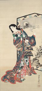 Beauté devant un écran - Kawanabe Kyosai
