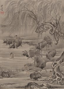 Buffle et berger, ca. 1887 - Kawanabe Kyosai