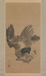 Aigle attaquant un singe, 1885 - Kawanabe Kyosai