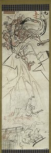 Dieu de la foudre, une des six esquisses - Kawanabe Kyosai