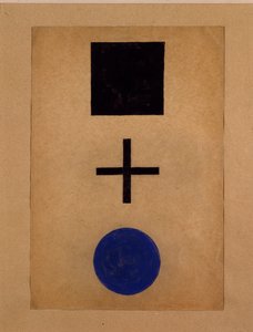 Suprématisme : carré, croix, cercle. Peinture de Kasimir Malevitch