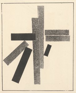 Trois éléments noirs et cinq éléments gris de "Suprématisme : 34 dessins" - Kazimir Severinovich Malevich