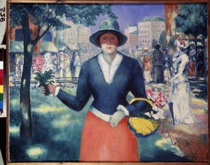 Une bouquetière - Kazimir Severinovich Malevich