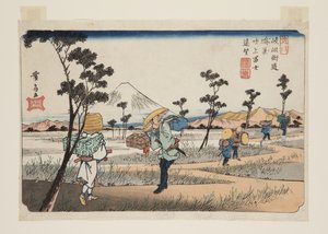 N° 8, K?nosu : Vue lointaine du Fuji à Fukiage - Keisai Eisen