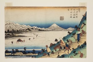 No. 31, Col de Shiojiri : Vue du lac Suwa (Shiojiri tōge, Suwa no kosui chūbō)