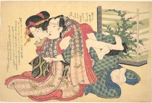 Un couple enlacé - Keisai Eisen