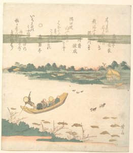Bac traversant la rivière Sumida - Keisai Eisen