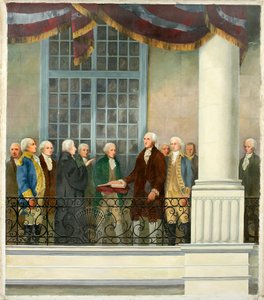 Inauguration de George Washington à Federal Hall, New York City