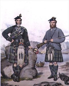 Chasseurs en kilt des Hébrides, gravé par Vincent Brooks, vers 1868 - Kenneth (after) Macleay
