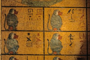 Baboons, peinture murale dans la tombe du roi Toutankhamon; KV52, Vallée des Rois, Thèbes, 2003 - Kenneth Garrett