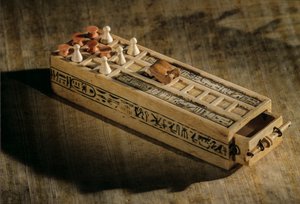 Plateau de jeu en ivoire, 20 cases avec pièces de jeu