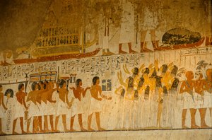 Scène peinte de pleureuses ; Tombe de Ramose ; Vizir sous Amenhotep III et Akhenaton, 2009