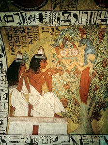 Vallée des Rois, Sennedjem et sa femme adorent la déesse Hathor
