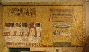 Peinture murale dans la tombe du roi Toutankhamon; Égypte; Nouvel Empire; Toutankhamon; Vallée des Rois
