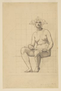 Étude de nu pour "La Vie Active," Lunette dans le bâtiment administratif, Oberlin College, Oberlin, OH
