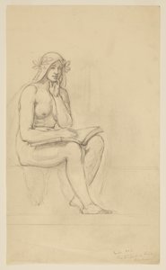 Étude de nu pour "La Vie Contemplative" pour la lunette du bâtiment administratif, Oberlin College, Oberlin, OH