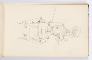 Page de carnet de croquis : Artiste au travail