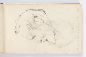 Page de carnet de croquis : Homme avec barbe de profil - Kenyon Cox