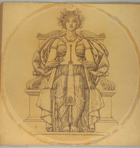 Étude pour "Rectitude," Lunette au palais de justice du comté de Hudson, Jersey City, NJ