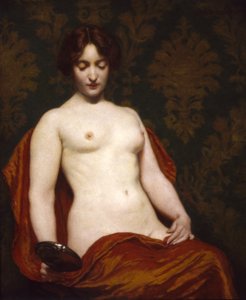 Le miroir à main en argent