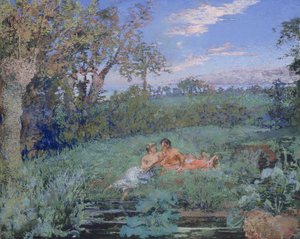 Les amoureux sur la rive, vers 1910-20 - Ker Xavier Roussel