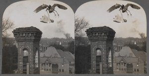 Autrefois, si les gens étaient bons, la cigogne apportait un bébé doux et beau, 1907