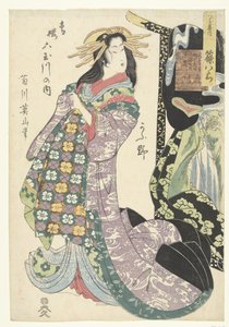 Courtisane Shinohara de la maison Tsuruya et la rivière Koya