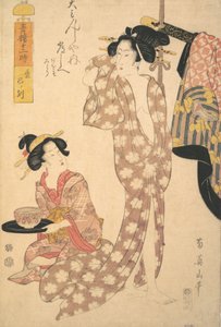 Jeune femme faisant sa toilette, début-milieu du 19e siècle - Kikugawa Eizan