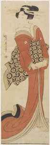 (Femme tenant un rouleau de papier)
