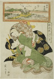 Oies descendantes à Katada (Katada rakugan), de la série "Huit vues à la mode d