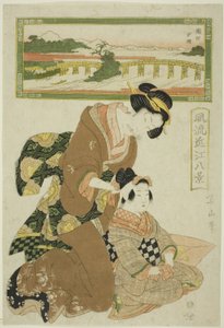 Lueur du Soir à Seta (Seta sekisho), de la série "Huit Vues à la Mode d