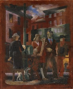 Scènes de New York--Greenwich Village (étude murale, Madison Square Postal Station, New York City) - Kindred McLeary
