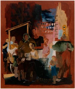 Scènes de New York--Lower East Side (étude murale, Madison Square Postal Station, New York City) - Kindred McLeary