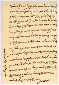 Lettre de Jacques Ier à son fils, Charles, Prince de Galles, 10 août 1623 - King James I
