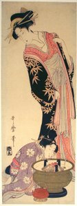 Une courtisane et son assistante - Kitagawa Utamaro