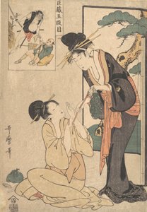 Une femme arrachant un sac de sucreries à sa mère, fin XVIIIe-début XIXe siècle - Kitagawa Utamaro